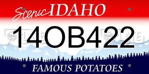 14OB422 Idaho License Plate