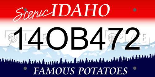 14OB472 Idaho License Plate