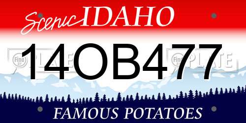14OB477 Idaho License Plate