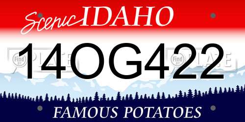 14OG422 Idaho License Plate
