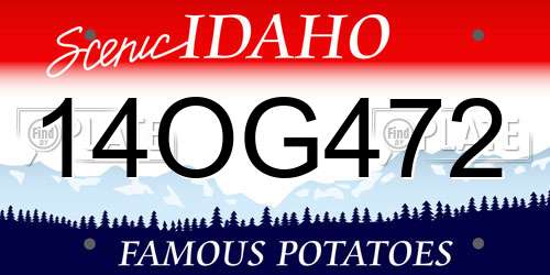 14OG472 Idaho License Plate