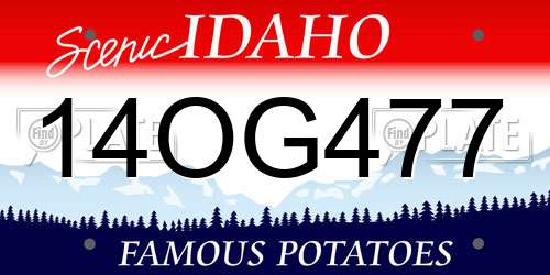 14OG477 Idaho License Plate