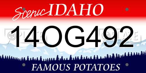 14OG492 Idaho License Plate