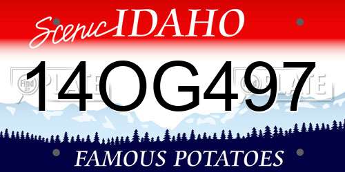 14OG497 Idaho License Plate