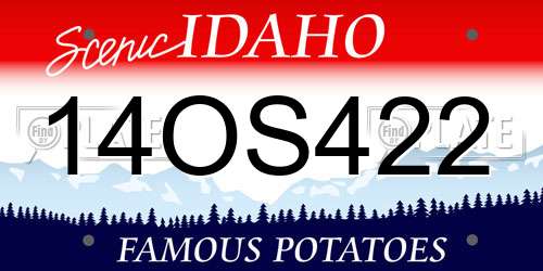 14OS422 Idaho License Plate