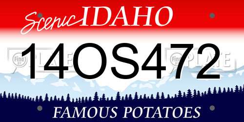 14OS472 Idaho License Plate
