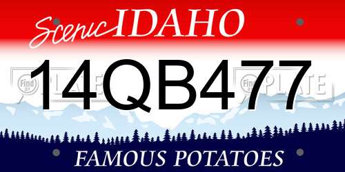 14QB477 Idaho License Plate