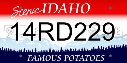 14RD229 Idaho License Plate