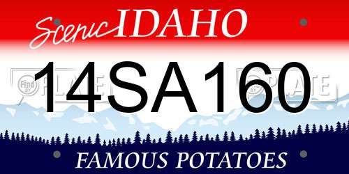 14SA160 Idaho License Plate
