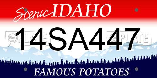 14SA447 Idaho License Plate
