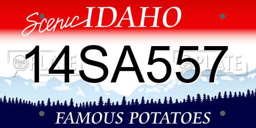 14SA557 Idaho License Plate