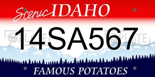 14SA567 Idaho License Plate