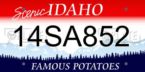 14SA852 Idaho License Plate