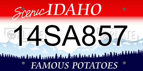14SA857 Idaho License Plate