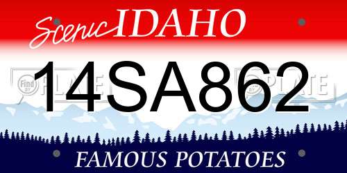 14SA862 Idaho License Plate