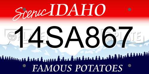 14SA867 Idaho License Plate