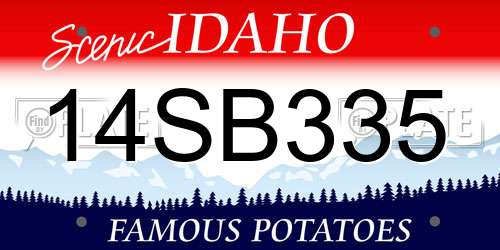 14SB335 Idaho License Plate