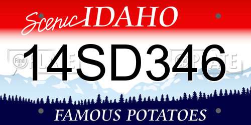 14SD346 Idaho License Plate