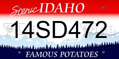 14SD472 Idaho License Plate