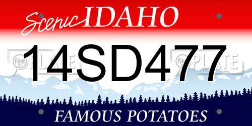 14SD477 Idaho License Plate