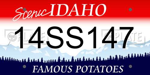 14SS147 Idaho License Plate