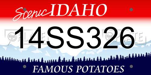 14SS326 Idaho License Plate