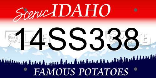 14SS338 Idaho License Plate