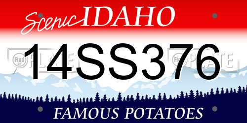 14SS376 Idaho License Plate