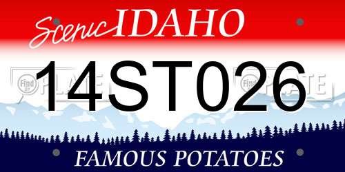 14ST026 Idaho License Plate
