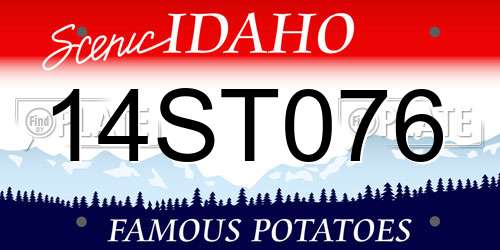 14ST076 Idaho License Plate
