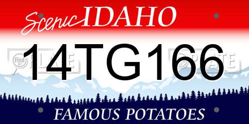 14TG166 Idaho License Plate