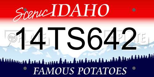14TS642 Idaho License Plate