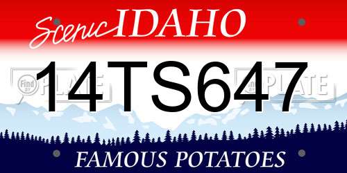 14TS647 Idaho License Plate