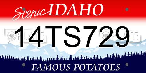 14TS729 Idaho License Plate