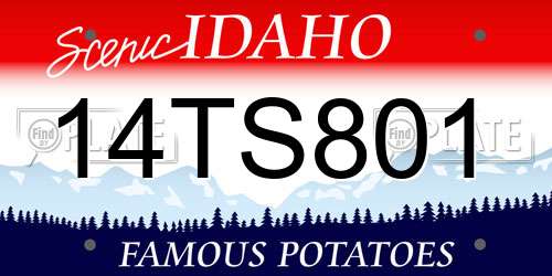 14TS801 Idaho License Plate