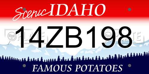 14ZB198 Idaho License Plate