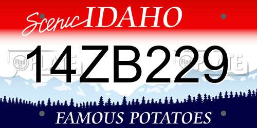 14ZB229 Idaho License Plate