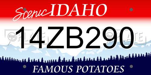 14ZB290 Idaho License Plate