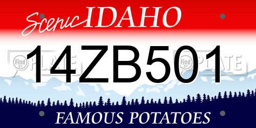 14ZB501 Idaho License Plate