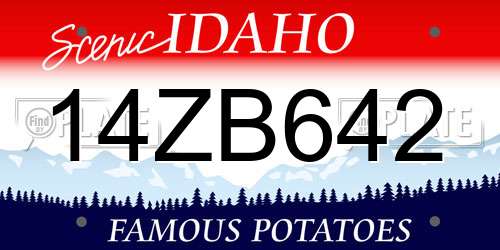 14ZB642 Idaho License Plate