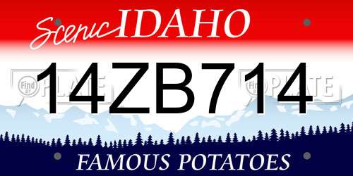 14ZB714 Idaho License Plate