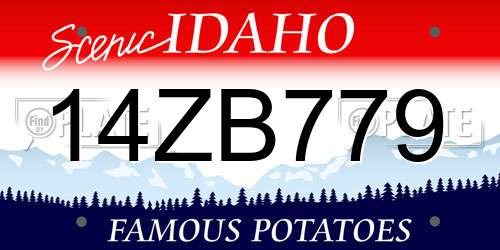 14ZB779 Idaho License Plate