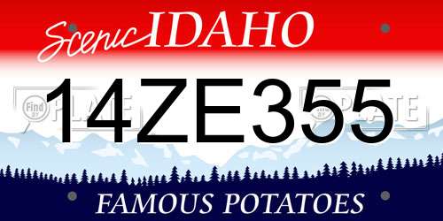 14ZE355 Idaho License Plate