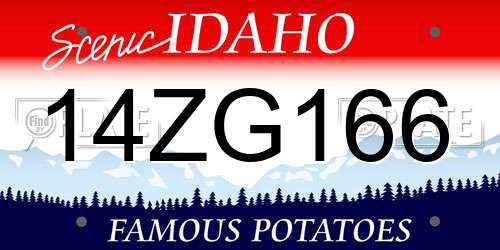 14ZG166 Idaho License Plate