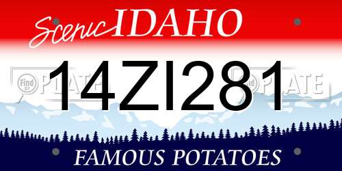 14ZI281 Idaho License Plate