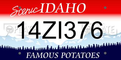 14ZI376 Idaho License Plate