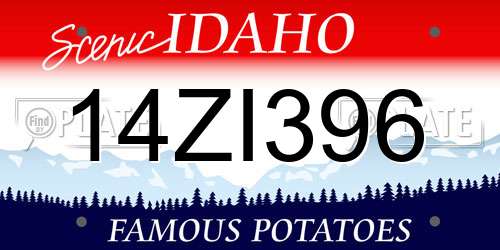 14ZI396 Idaho License Plate
