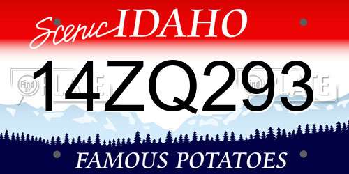 14ZQ293 Idaho License Plate
