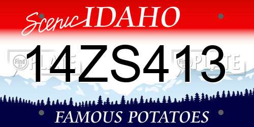14ZS413 Idaho License Plate