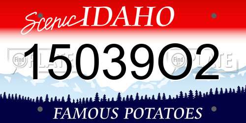 15039O2 Idaho License Plate